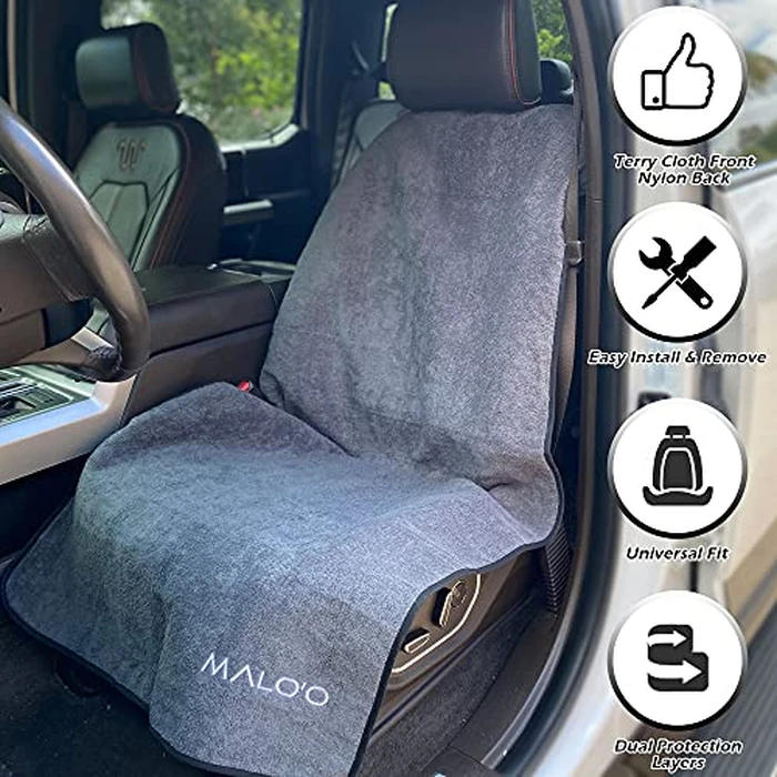 Malo’o SeatGuard Seat Cover - Microfiber Towel or Premium Terry Cloth w/Nylon Backing - Universal Car Seat Protector for Beach, Gym, Surf, Pets & Travel - Quick Dry, Machine Washable by Malo'o - Image 2