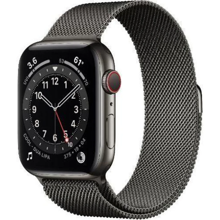 Apple Watch Series 6 (Cellular + GPS) - 32GB - 44mm - Graphite Stainless Steel Case with Graphite Stainless Steel Milanese Loop Band by Apple - Refurbished - Excellent condition