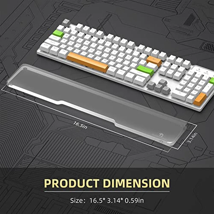 SELORSS Acrylic Keyboard Wrist Rest - Full Size 100% Keyboard- Mechanical Keyboards Ergonomic Palm Rest for Computer Keyboard,Anti-Slip Base,Wrist Pad for Laptop,Office & Home-Easy Typing by SELORSS - Image 2