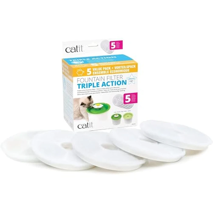 Catit Senses 2.0 Cat Water Fountain Filters, Cat Water Fountain, 5 Pack by Catit - Used - Like New condition - CA$18.23