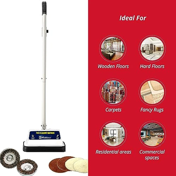 Koblenz Shampooer and Polisher, Floor Shampooer and Polisher, Hard Floor Cleaner, Heavy-duty Carpet Cleaning Machine with Scrubbing Brushes and Polishing Pads, 3 Speeds, Blue/Gray (P-620BA) by Koblenz - Image 7