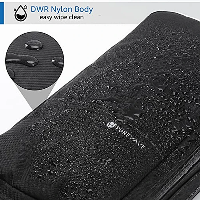 Purevave Compact Mens Toiletry Travel Bag Hanging, Mens Dopp Kit for Travel Waterproof, Wash Pouch Black by P PUREVAVE - Image 5
