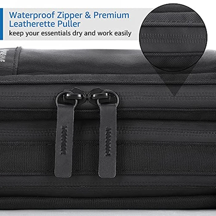 Purevave Compact Mens Toiletry Travel Bag Hanging, Mens Dopp Kit for Travel Waterproof, Wash Pouch Black by P PUREVAVE - Image 6