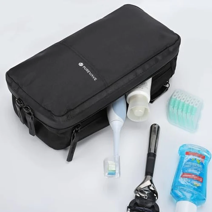 Purevave Compact Mens Toiletry Travel Bag Hanging, Mens Dopp Kit for Travel Waterproof, Wash Pouch Black by P PUREVAVE - Image 7