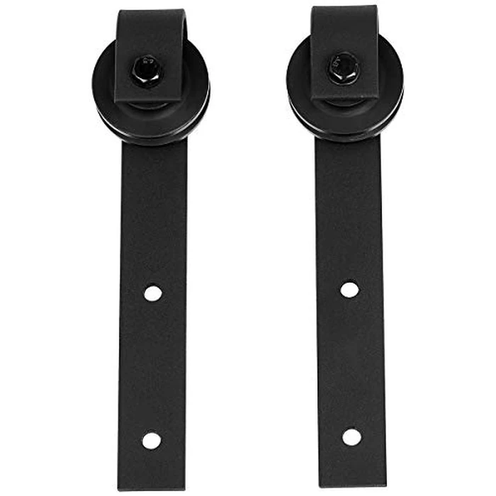 Amazon Basics J Shape Sliding Barn Door Hardware Kit, 6.6 Foot, Black by Amazon Basics - Image 4