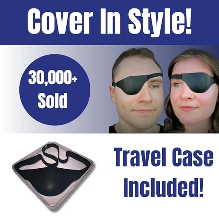 Black Leather Eye Patch with Adjustable Band and Concave Design - Comfortable Medical Eye Patch for Left or Right Eye by Extraordinary Commissary - Image 6