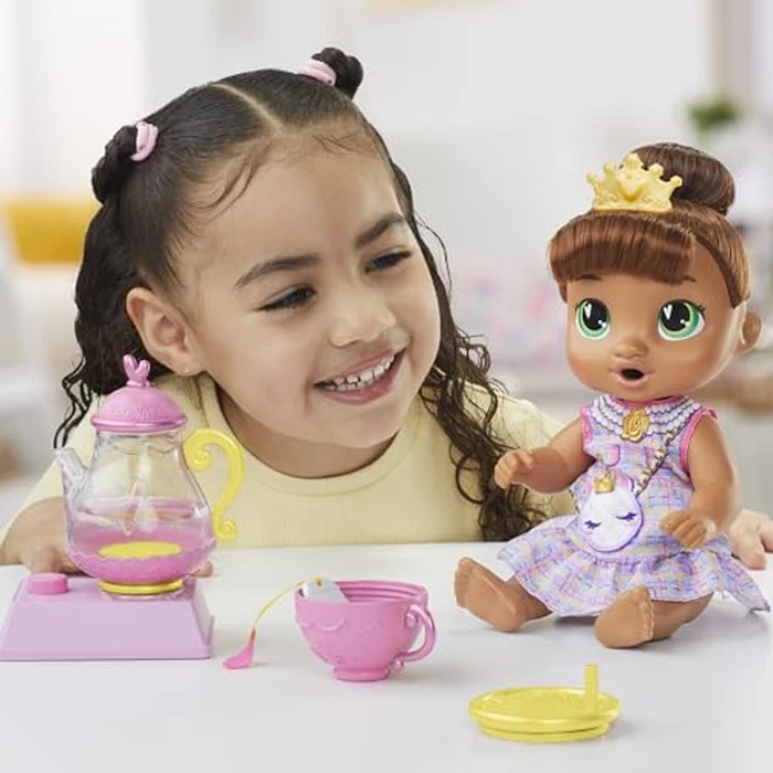 Baby Alive Bubbly Tea Party Sophia Sparkle Doll with Teapot Accessories, Brown Hair, 11 Inches, Toys for 3 Year Old Girls and Boys & Up by Baby Alive - Image 8