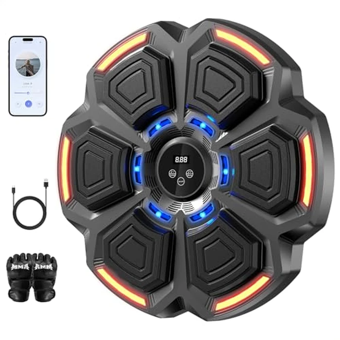 Music Boxing Machine for Adults Kids,Smart Boxing Pad Training Machine,Wall Target Punching Workout for Kids,Reflex Training Suitable for Home,Office,Gym,Fun Fitness Equipment by LOLBOX - Image 1