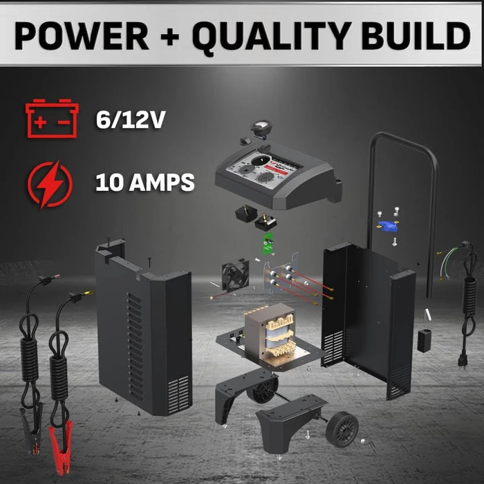 Schumacher Electric Wheeled Manual 10A Car Battery Charger and 250A Engine Starter, 2-in-1 Solution, 50A Boost, for 6V/12V Power Sport, Automotive, and Marine Batteries, SC1445 by Schumacher Electric - Image 5