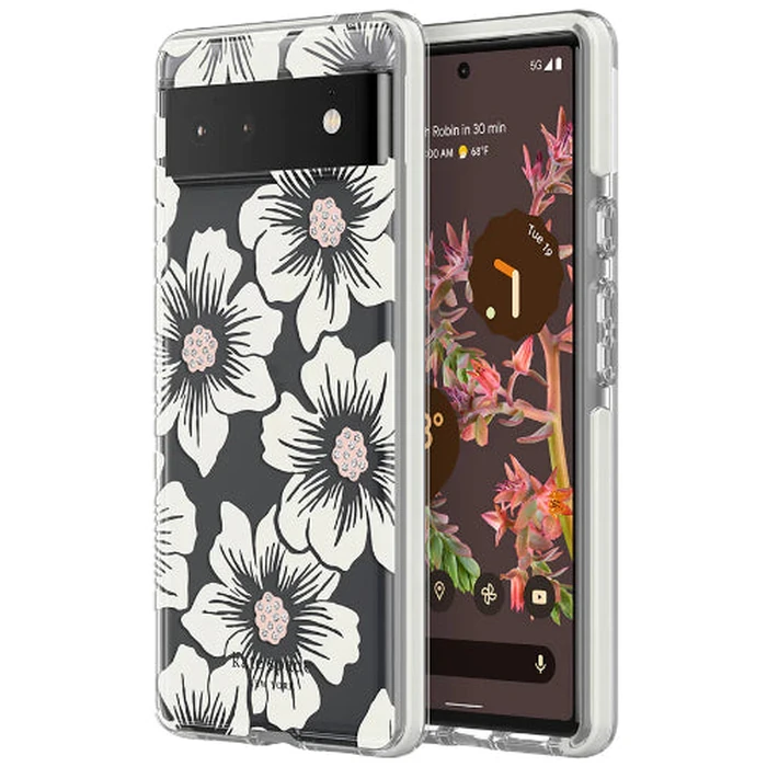 Incipio Kate Spade New York Defensive Hardshell Phone Case for Google Pixel 6 - Hollyhock Floral Clear by Incipio - Image 1