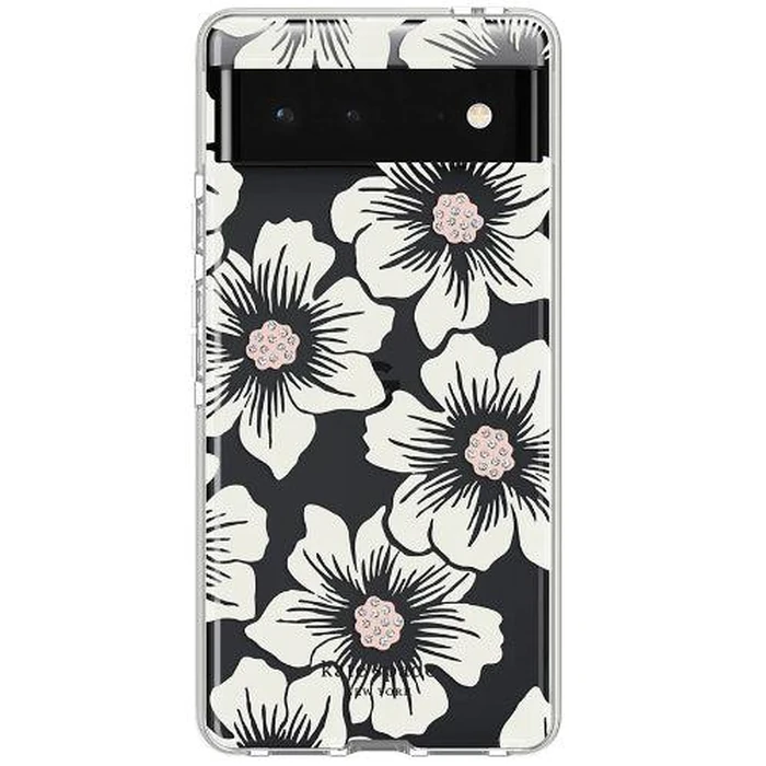 Incipio Kate Spade New York Defensive Hardshell Phone Case for Google Pixel 6 - Hollyhock Floral Clear by Incipio - Image 2
