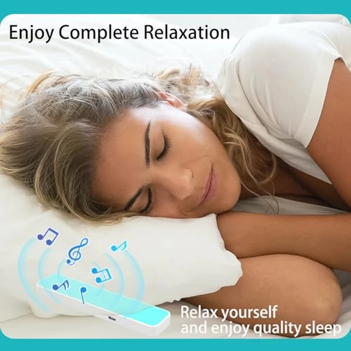 Pillow Speaker Bone Conduction Stereo Bluetooth Wireless Music Sleep Headphones Portable White Noise Bar Sound Device Timer for Side Sleepers Sleep Speaker (Black+Gray) by Hesond - Image 3