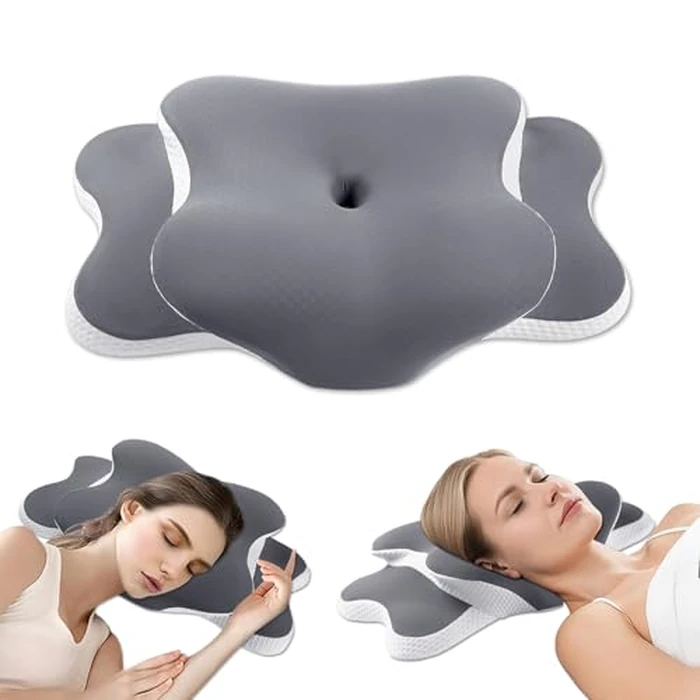 Ergo Pillow for Sleep Apnea, Neck Pain, and Snoring Relief | Cervical Neck Pillow for Side Sleepers | Orthopedic Memory Foam with Ergonomic Support by Generic - Used - Like New condition - US$35.14