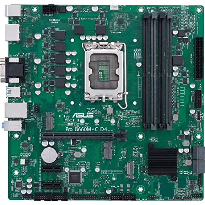 ASUS Pro B660M-C D4-CSM LGA 1700(Intel 12th Gen) Micro-ATX Commercial Motherboard (PCIe 4.0, DDR4,2xM.2 Slots,Front USB 3.2 Type-C,TPM 2.0 IC onboard,Mono-Out Header(with Amp IC), SMBUS Header,ACCE) by ASUS - Used - Very Good condition