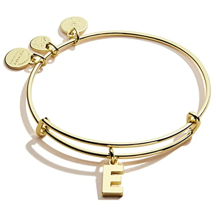 Alex and ANI Expandable Bangle for Women, Initials A to Z Letter Charms, Shiny Finish, 2 to 3.5 in by Alex and Ani - Used - Like New condition - US$11.36