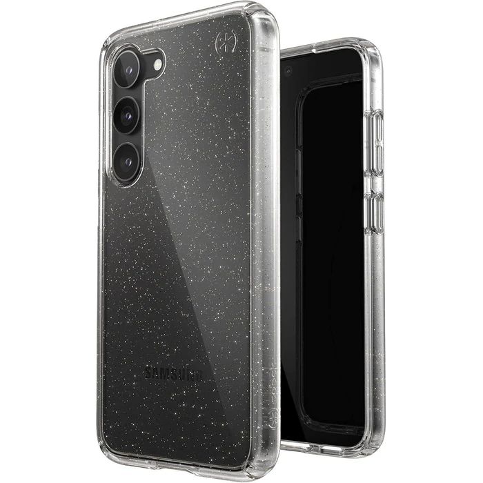 Speck Presidio Perfect-Clear with Glitter Phone Case for Samsung Galaxy S23 - Gold Glitter by Speck - Image 3