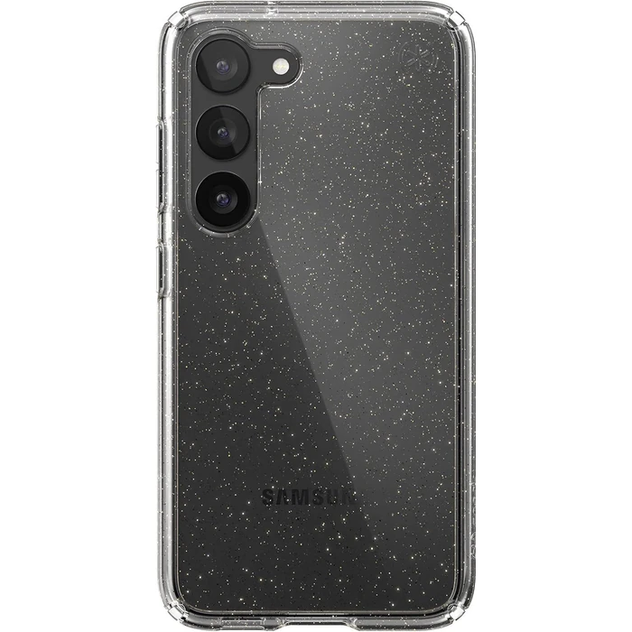 Speck Presidio Perfect-Clear with Glitter Phone Case for Samsung Galaxy S23 - Gold Glitter by Speck - Refurbished - Acceptable condition - US$20.98
