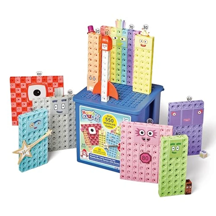 hand2mind Numberblocks Heroes with Zeroes MathLink Cubes Activity Set, Preschool Learning Activities, Math Manipulatives Kindergarten, Counting Blocks, Number Linking Cubes, Kids Educational Toys by Numberblocks - Used - Very Good condition