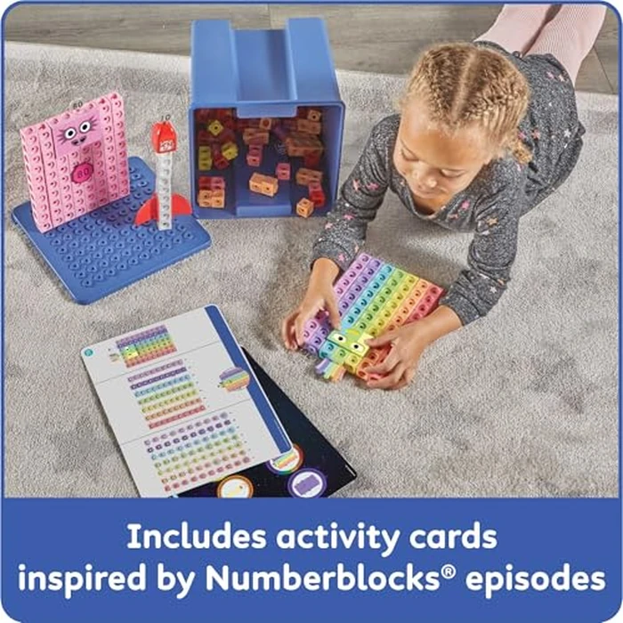 hand2mind Numberblocks Heroes with Zeroes MathLink Cubes Activity Set, Preschool Learning Activities, Math Manipulatives Kindergarten, Counting Blocks, Number Linking Cubes, Kids Educational Toys by Numberblocks - Image 4