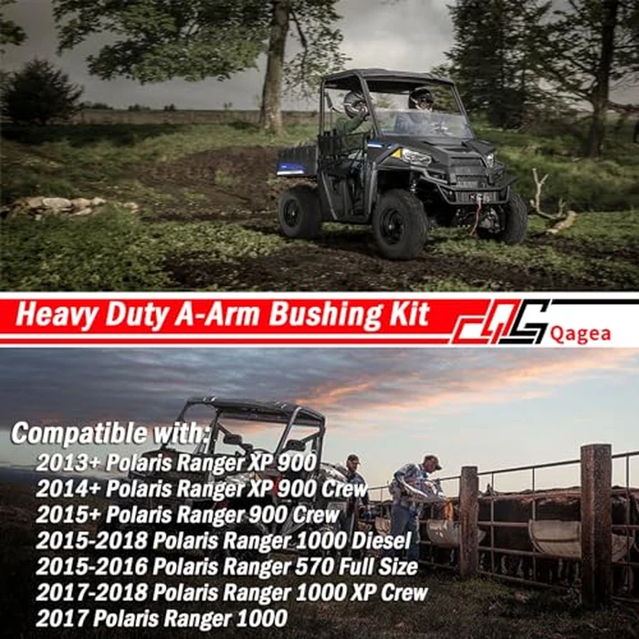 Heavy Duty A-Arm UHMW Control Arms Bushing Kit Replacement for 2013+ Polaris Ranger XP 900, 2014+ Polaris Ranger XP 900 Crew, 2015-2018 Polaris Ranger 1000 Diesel Replace AAB-P-RAN-K3-002 CT-04 by Qagea - Image 2