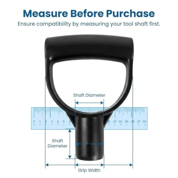 QWORK Shovel Grip Handle, 1-1/8" Inside Diameter PVC D-Shaped Grip Shovel Handle Replacement for Digging Raking Tools by QWORK - Image 7