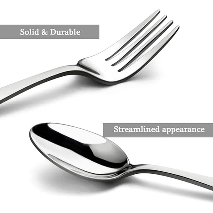 HornTide 16-Piece Flatware Sets Dinner Knife Fork Spoon Teaspoon, 4-Piece Place Setting Service for 4 Person Stainless Steel, Ideal for Home Kitchen and Restaurant by HornTide - Image 4