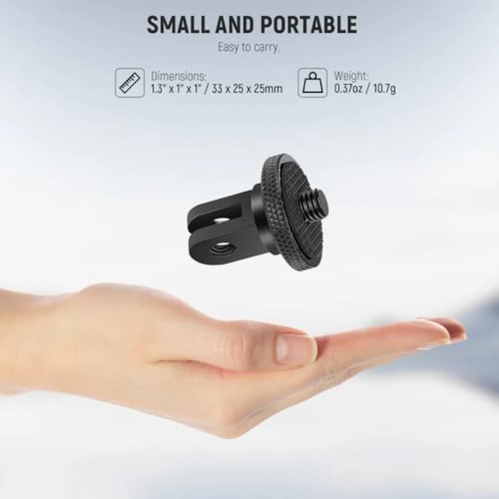 NEEWER Action Camera Tripod Mount Adapter with 1/4"-20 Screw Aluminum Alloy Accessories Compatible with Insta360 X5 X4 X3 GoPro Hero 13 12 DJI Osmo Action 5 Pro 4 3 AKASO APEMAN, GP-81 by NEEWER - Image 6