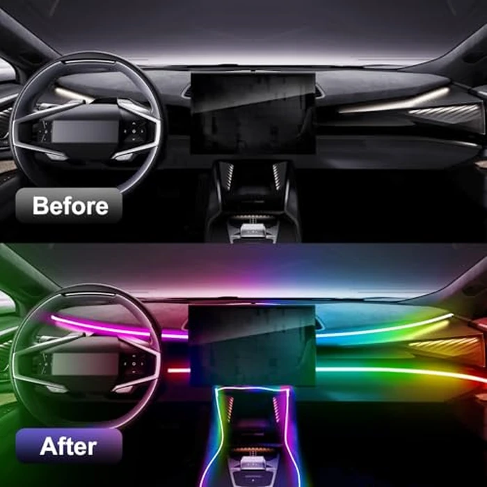 Acrylic 6 in 1 Car LED Lights Interior, RGB Ambient Lighting Car with 584 LEDs, 16 Million Colors, APP & Remote Control, Music Sync Interior Ca r Lights for Women Men by GPJYD - Image 6