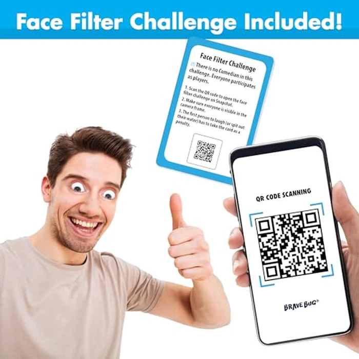 BRAVEBUG You Laugh You Lose Game - Funny Charades Kids Games - Board Games for Kids & Teens - Try Not to Laugh Challenge - Sleepover Party Supplies for Girls, Birthday Game for Family, Kids & Girls by BRAVEBUG - Image 4