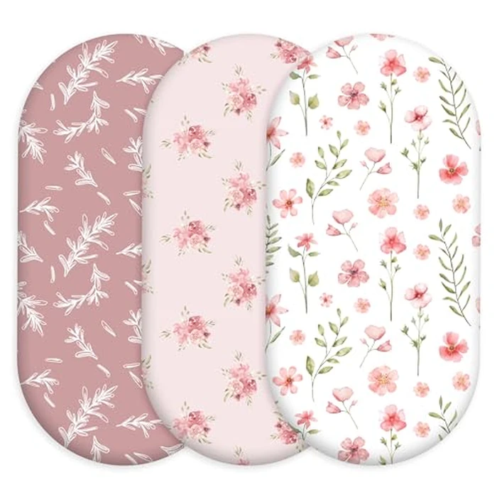 Civarua Kids Baby Bassinet Sheets - 3 Pack Safe Cradle Sheets Universal for Hourglass, Pink (32" x 16") by CIVARUA KIDS - Image 1
