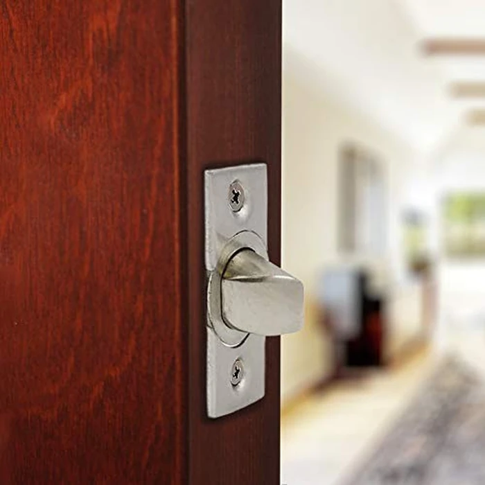 Design House Passage Door Latch, 6-Way Adjustable Fit, Square Spindle, Emblem Series Locksets, Easy Assembly, Satin Nickel Finish, 3.25 in. L x 1.05 in. W x 2.25 in. H, 582213 by Design House - Image 5