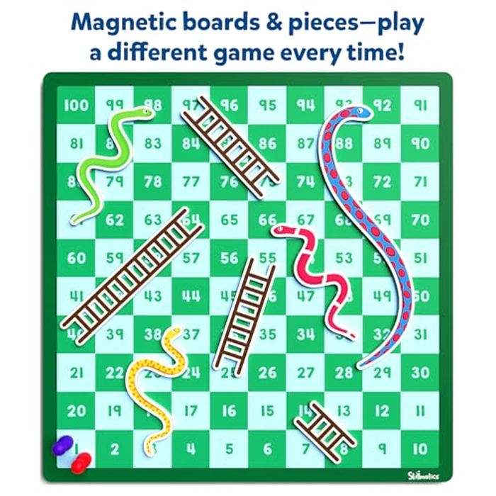 Skillmatics Snakes & Ladders - Magnetic & Customizable Board Game with a Twist, Classic Strategy Game for Family Game Night, Travel Toy & Gift for Boys, Girls, Teens & Adults, 2-5 Players by Skillmatics - Image 4