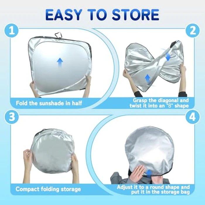 SLOGENTO Custom Fit Windshield Sun Shade for Mercedes-Benz C-Class 2015-2026, Blocks UV & Heat, Front Window Sunshade Accessories, Easy Fold & Store Keep Your Car Cooler by SLOGENTO - Image 6