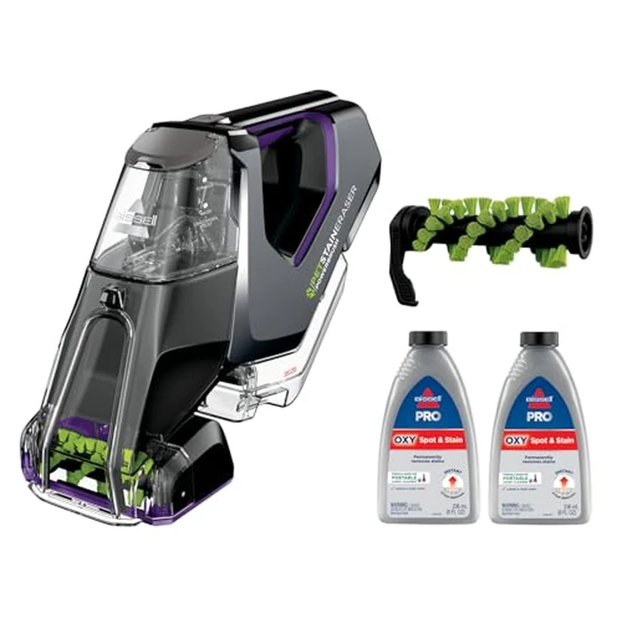 BISSELL - Portable Carpet Cleaner - Pet Stain Eraser PowerBrush - Handheld - Grab and Go Cordless Convenience with Powerful Motorized Brush, Purple, 2846D by Bissell - Image 1