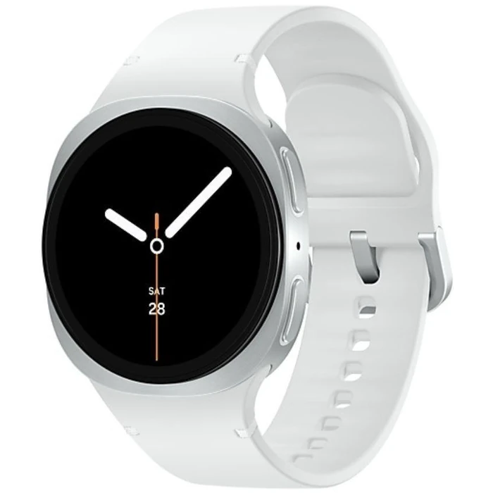 Galaxy Watch8 (Bluetooth + LTE) - 32GB - 44mm - Silver Aluminum Case with White Nitril + Nylon + Rubber Sport Band - Medium/Large Size by Samsung - Image 2