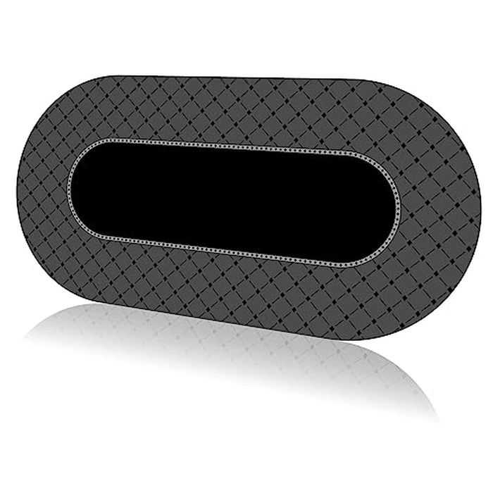 Poker Table Mat | Texas Hold'em Rubber Table Top Poker Topper, Roll Out Portable Poker Table Layout w/Carrying Bag for Poker Games, Blackjack, Casino (Gray, Standard Size) by Straight Poker Supplies - Image 1