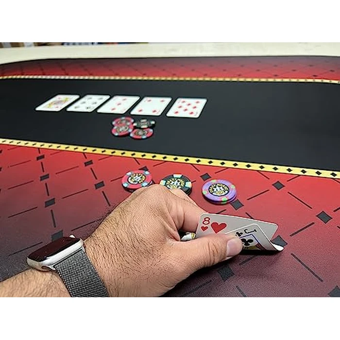 Poker Table Mat | Texas Hold'em Rubber Table Top Poker Topper, Roll Out Portable Poker Table Layout w/Carrying Bag for Poker Games, Blackjack, Casino (Gray, Standard Size) by Straight Poker Supplies - Image 4