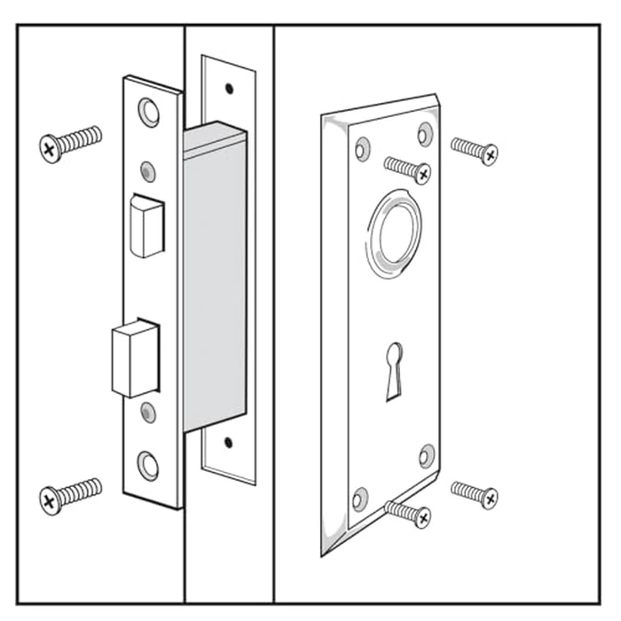 Prime-Line E 22945 Vintage Style Indoor Mortise Lock Assembly Kit - Cast Steel Construction, Satin Nickel Finis - Backset, 1/4” Max Square Spindle - Reversible Latch Bolt (Single Pack) by PRIME-LINE - Image 3