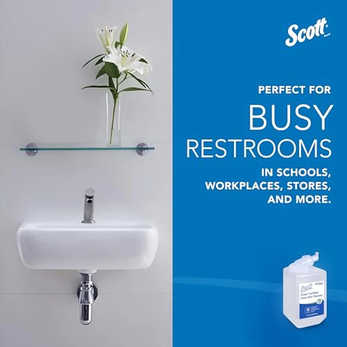 Scott Green Certified Foam Hand Soap, Ecologo, NSF E-1 Rated (91565), Unscented, Clear, 1.0 L M-Cassette Bottles, 6 Units/Case by SCOTT PROFESSIONAL - Image 4