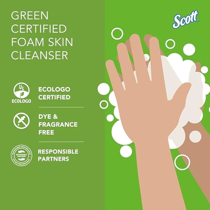 Scott Green Certified Foam Hand Soap, Ecologo, NSF E-1 Rated (91565), Unscented, Clear, 1.0 L M-Cassette Bottles, 6 Units/Case by SCOTT PROFESSIONAL - Image 5