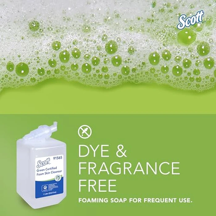 Scott Green Certified Foam Hand Soap, Ecologo, NSF E-1 Rated (91565), Unscented, Clear, 1.0 L M-Cassette Bottles, 6 Units/Case by SCOTT PROFESSIONAL - Image 7