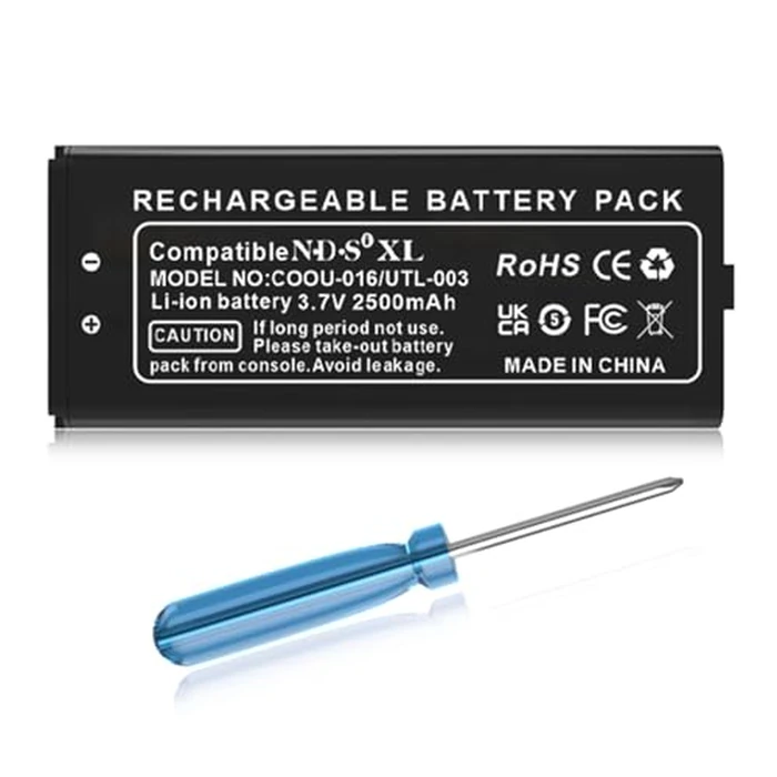 SHENMZ 2025 New Upgraded 2500mAh High Capacity Replacement Battery for Nintendo DSi XL/DSi LL - Compatible with Part No. UTL-001 & UTL-003 (C/UTL-A-BP) - Includes Mini Repair Tool by SHENMZ - Image 1