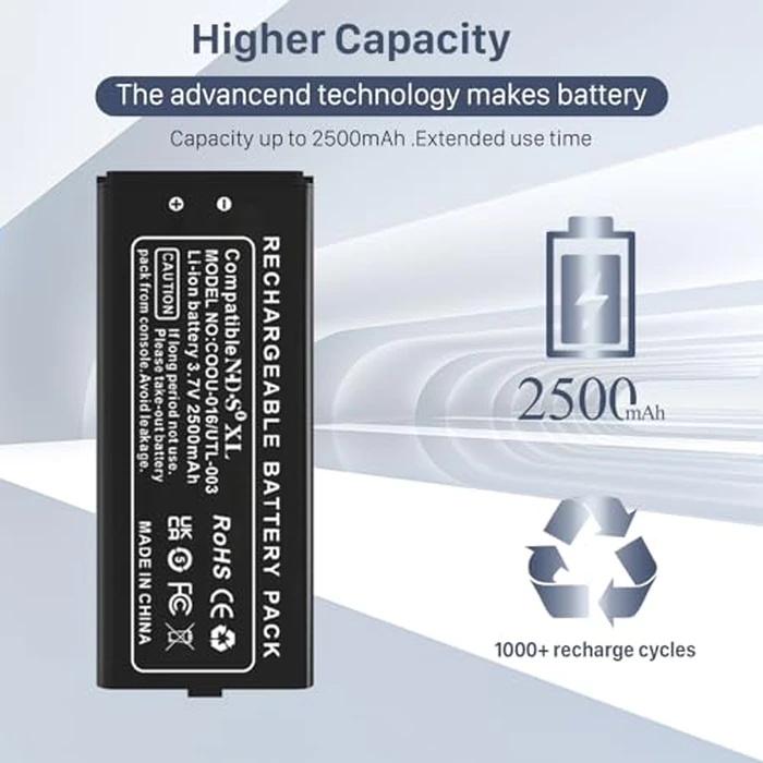 SHENMZ 2025 New Upgraded 2500mAh High Capacity Replacement Battery for Nintendo DSi XL/DSi LL - Compatible with Part No. UTL-001 & UTL-003 (C/UTL-A-BP) - Includes Mini Repair Tool by SHENMZ - Image 3