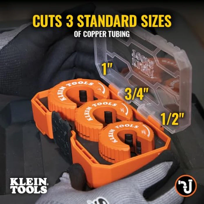 Klein Tools 50048 C-Style Copper Tubing Pipe Cutter Tool Set with 1/2, 3/4, and 1-Inch Cutters, MODbox Case, Ultra-Compact for Tight Spaces, 3-Piece by KLEIN TOOLS - Image 2