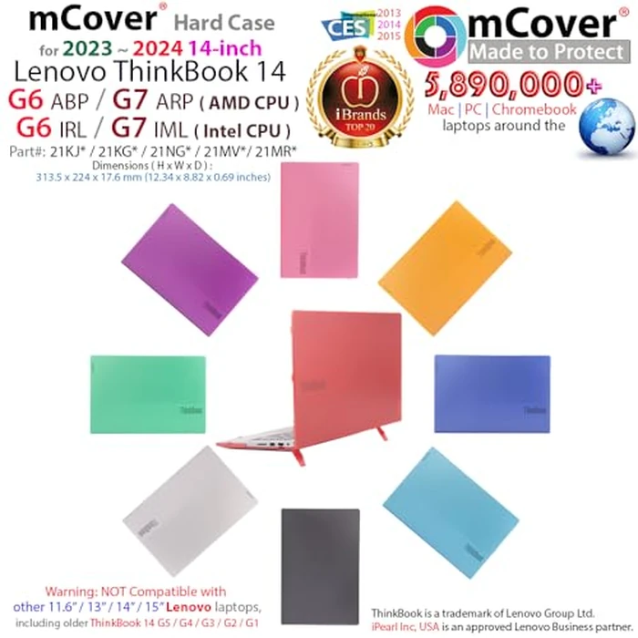 mCover Case ONLY Compatible for 2023~2025 14" Lenovo ThinkBook 14 G6 / G7 Series Windows Notebook PC (NOT Working with Other Lenovo Models) - Black by mCover - Image 2