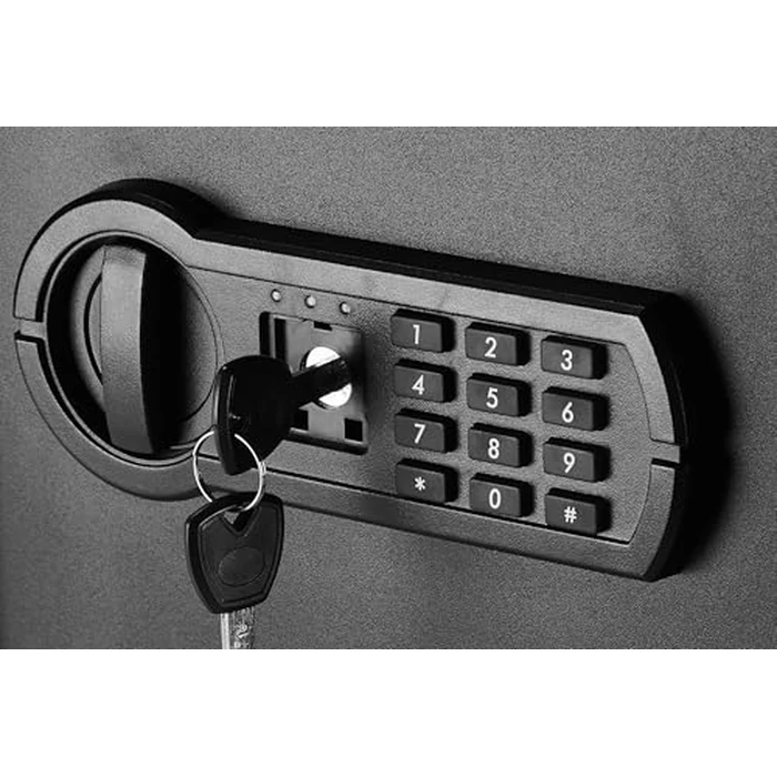 Amazon Basics Steel Home Security Electronic Safe with Programmable Keypad Lock for Documents, Jewelry, Valuables, 1.8 Cubic Feet, Black, 13.8"W x 13"D x 19.7"H by Amazon Basics - Image 2