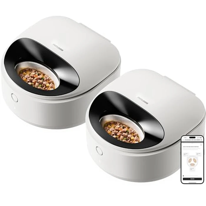 PETLIBRO Automatic Cat Feeder Wet Food with Stainless Steel Bowl 2 Packs, Refrigerated Auto Cat Feeder with Semiconductor Cooling, 3 Fresh Meals, App-Controlled Pet Food Dispenser, Easy to Clean by PETLIBRO - Image 1