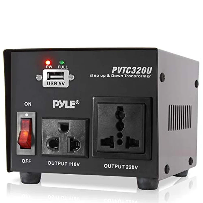 Pyle Step Up and Down Converter - 500 Watt Voltage Converter Transformer w/ USB Charging Port, UK Power Adapter, AC 110 / 120 to 220 / 240 Volt Vice Versa, 110V/120V/220V/240V Input Voltage by Pyle - Image 1