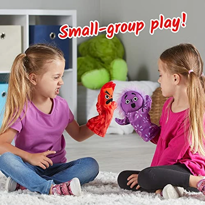 hand2mind Feelings Family Hand Puppets, Emotions Toys, Dramatic Play Therapy Toys for Counselors, Social Emotional Learning Activities, Calm Down Corner Supplies, Social Skills Activities for Kids by hand2mind - Image 5