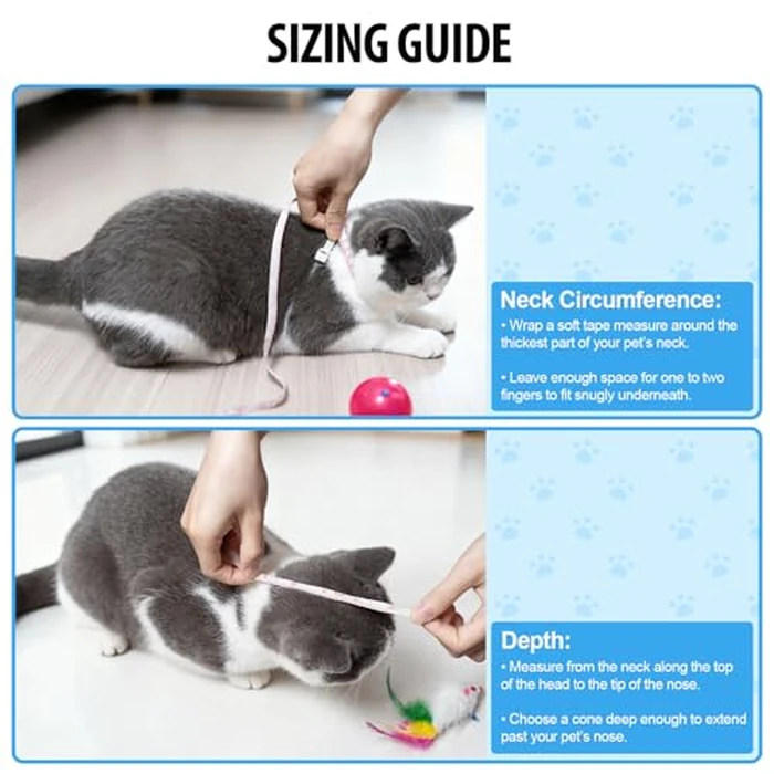 Depets Adjustable Recovery Pet Cone E-Collar for Cats Kittens Rabbits, Plastic Elizabeth Protective Collar Wound Healing Practical Neck Cover, Neck Girth 6.1 in by Depets - Image 2